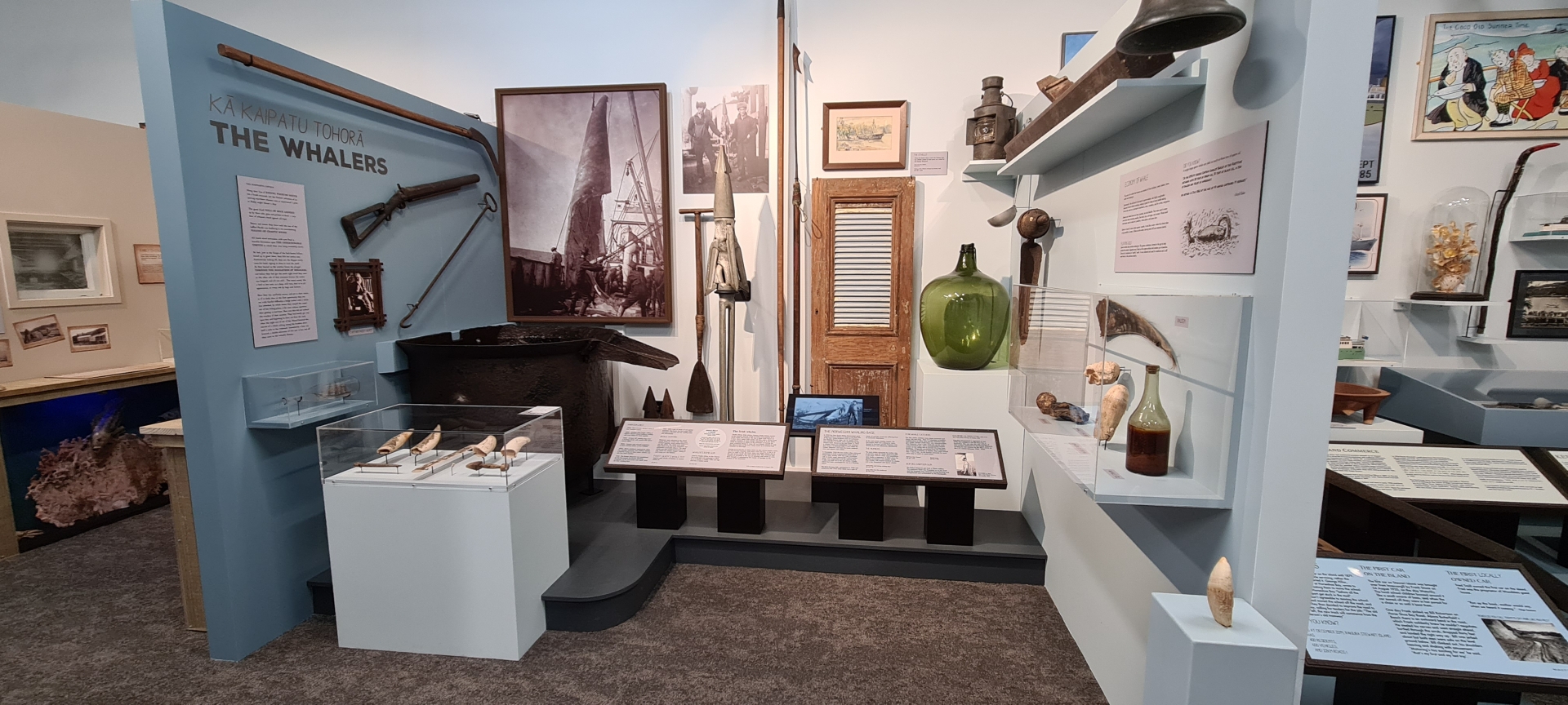 Whaling display at Rakiura Museum